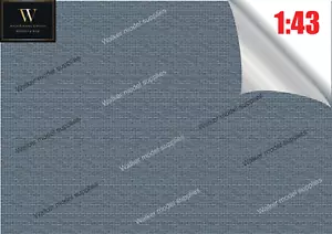 1:43 Escala Moderna Azul/Gris Ladrillo Pared - Autoadhesivo Hojas Diseño 14 - Imagen 1 de 2