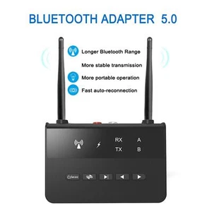Adaptateur Bluetooth5.0 2in1 3,5 Mm à Faible Latence 80 M Pour - Photo 1/10