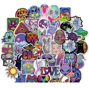20 Random Psychedelic Stickers Trippy Decals Laptop Hydro Yeti Car Free Shipping - Picture 1 of 6