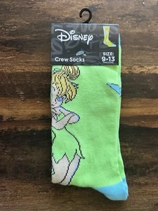 Disney Tinker Bell Crew Socks Size 9-13 - Picture 1 of 2
