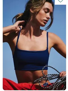 FREE PEOPLE Tighten Up Mini Bra Dark Blue Size M/L - Picture 1 of 8