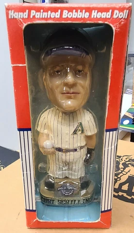 Curt Schilling AZ Diamondbacks Geunuine Hand Painted BobbleHead World Series New Cover