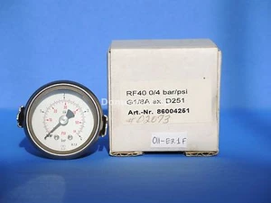 DIN RF40 0/4 bar/psi Vacuum Gauge Art.-Nr.: 86004251 (New) - Imagen 1 de 3