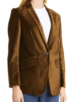 $595 NWT RAG& BONE Sz6 MARGOT VELVET TAILORED BOYFRIEND BLAZER JACKET GREEN - Image 1 of 4