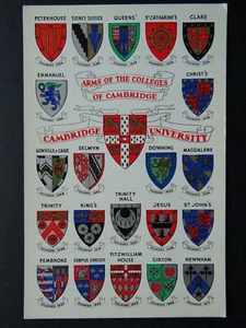Cambridge University ARMS OF THE COLLEGES OF CAMBRIDGE - Old Postcard by A.S.Ltd - Picture 1 of 2