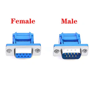 DB9 D-SUB 9-Pin Male / Female Connector IDC Type Metal Shell Assembly Blue - Picture 1 of 6