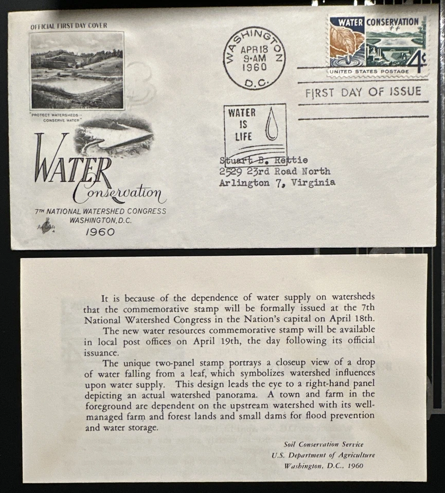 Sc 1150 Water Conservation FDC ArtCraft Advertising USDA  Insert - Image 1 of 1