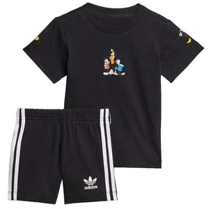 adidas Originals X Disney Kids Mickey Mouse Goofy Donald Duck Short Shirt Set - Picture 1 of 7