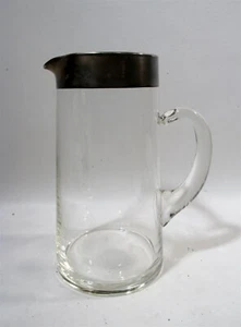 Vtg Dorothy Thorpe Midcentury Siver Band 64 oz Water Pitcher Hollywood Regency - Picture 1 of 5