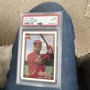1991 Topps Desert Shield #682 Ray Lankford Cardinals PSA 8 - Foto 1 di 2