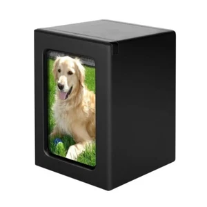 Wooden Cremation Pet Urn Ashes Holder with Photo Frame Durable Dog Memorial Box - Bild 1 von 24