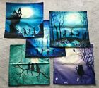 Witch Cat Cushion Cover Magic Moon Night Pillow Case - UK Seller