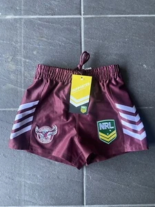 NRL Manly Sea Eagles Shorts Youth Size 10 Football Rugby League - Picture 1 of 7