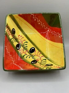 Spanish Tapas Bowl And Garlic Grater. Vibrant Colours And Slip Trailing Detail. - Picture 1 of 6