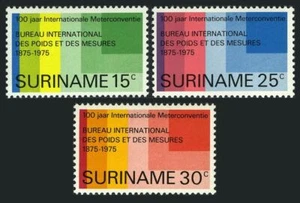 Surinam 421-423,MNH.Michel 695-697. International Meter Convention,100,1975. - Picture 1 of 1