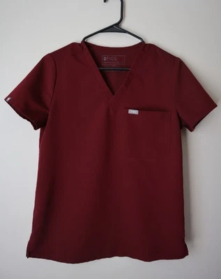 Burgundy FIGS Technical Collection Catarina One Pocket Scrub Top Womens X-Small - Image 1 of 4