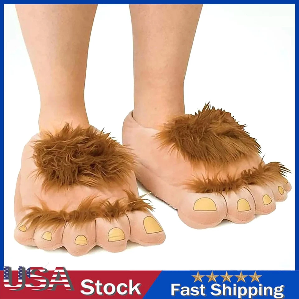 Novedad Divertidas Zapatillas A Juego Tallas Familiares Sus Peludos Monstruo Comedia Pies Foto 1 de 4