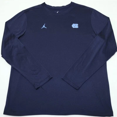 TEAM ISSUED Nike Jordan Dri-Fit North Carolina Tar Heels navy shirt Men's XL - Image 1 of 4