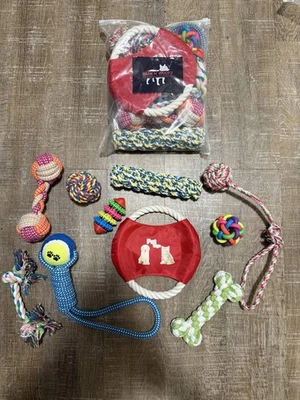 Dog / Pet Toys for Aggressive Chewers Puppy Chew Teething Rope Toys Fun 10 Pack - Image 1 of 4