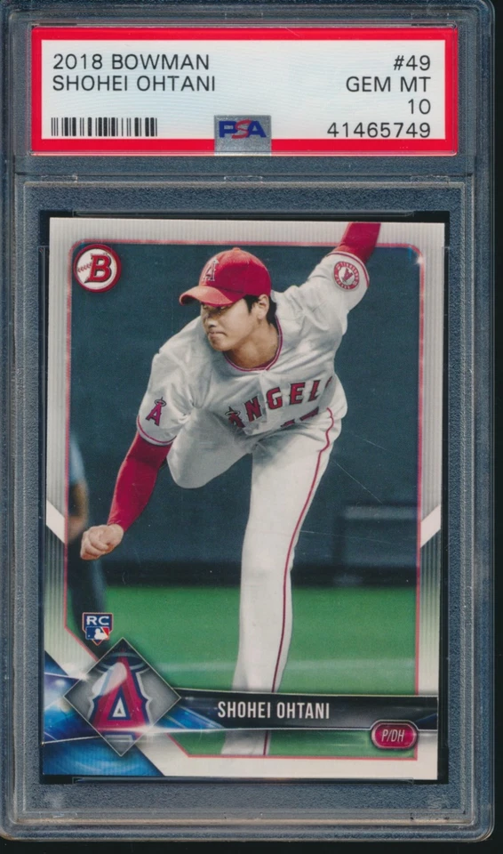 Tarjeta de novato PSA 10 SHOHEI OHTANI/OTANI 2018 BOWMAN #49 LA ANGELS RC gema como nueva cantidad Foto 1 de 1