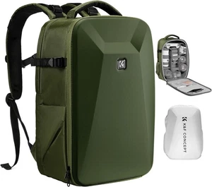 K&F Concept Extra Large Camera Backpack Hardshell DSLR Bag for Nikon Sony Green - Picture 1 of 7