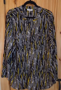 Blusa Camisa Calvin Klein Estampado Negro Para Mujer 2x - Imagen 1 de 7