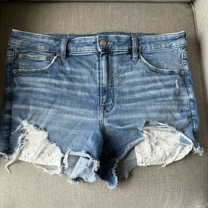 American Eagle Next Level Stretch hoch geschnittene Shortie abgenutzte Damenshorts 14 - Bild 1 von 10