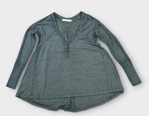 We the Free People Henley Top Shirt strukturiert grün blau V-Ausschnitt XSmall - Bild 1 von 7