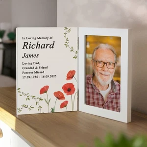 Personalized Memorial Wooden Photo Frame: In Loving Memory Gift - Picture 1 of 5