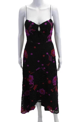 Vestido sin mangas floral negro sin mangas talla 2 ML Monique Lhuillier para mujer Foto 1 de 4
