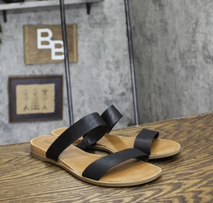 Style & Co. Womens Elliee Flat Sandals 10020656300 Black / Brown 10.5M - Foto 1 di 12