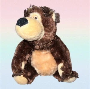 Masha And The Bear Stuffed Animal Plush Embroidered Eyes 9” Grizzly Bear  - Picture 1 of 4