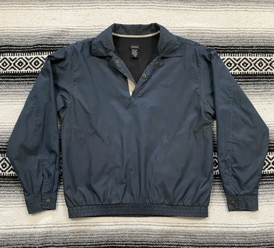 IZOD Rompevientos Pullover Chaqueta Abrigo Golf Para Hombre S Azul 1/4 Forrado a Presión Ventilado Foto 1 de 4