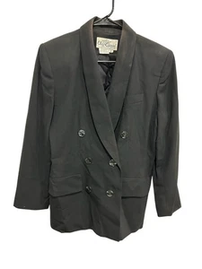Vintage Oleg Cassini Petite zweireihiger Blazer Jacke schwarz Gr. 8 Bürokleidung - Bild 1 von 8