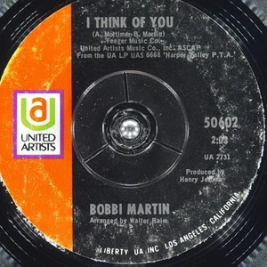 BOBBI MARTIN For The Love Of Him / I Think Of You UNITED ARTISTS 50602 VG 45rpm - Picture 1 of 4