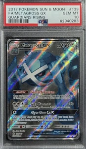 2017 Pokemon Sun & Moon Guardians Rising Full Art Metagross GX #139 PSA 10 GEM M - Picture 1 of 3