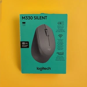Logitech M330 SILENT PLUS Wireless Mouse with USB Nano Receiver Gray - Picture 1 of 4