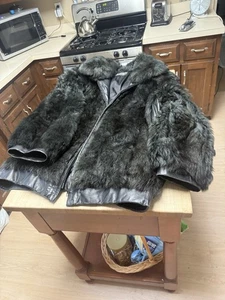 Pelzmantel Jacke Herren schwarz XL - Bild 1 von 14