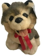 Wild Wonders Husky Dog Sitting Plush by Northern Gifts 7in Vintage New With Tags