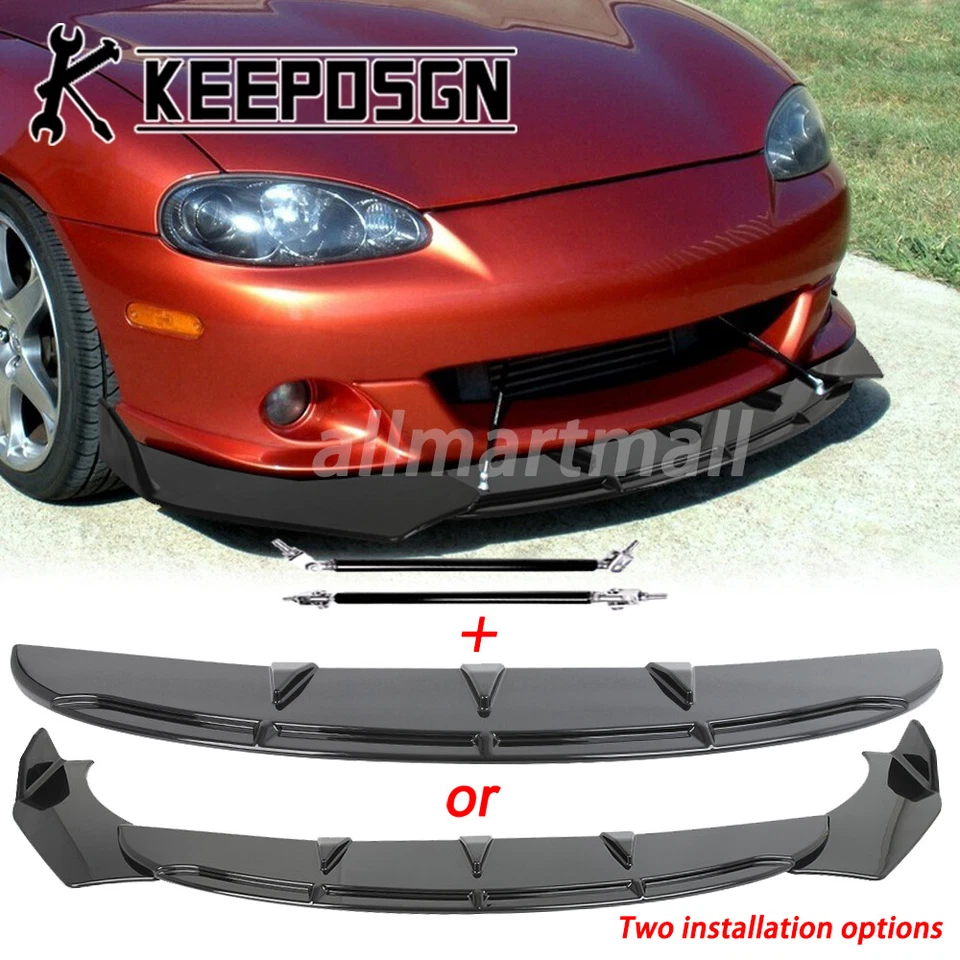 Para Mazda Miata MX-5 NA NB NC Parachoques Delantero Labio Divisor Alerón Kit Piezas Foto 1 de 4