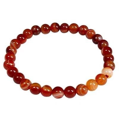 6mm Botswana Agate Gemstone Bead Unisex Stretch Bracelet - Image 1 of 2