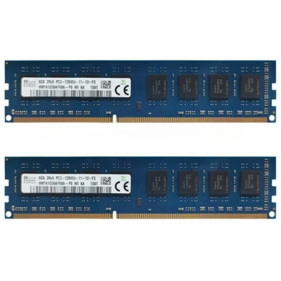 Hynix DDR3 16GB 2x8GB 2RX8 RAM Memory PC3-12800U 1600MHz Desktop 240pin Non-ECC - Image 1 of 4
