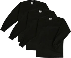 PRO CLUB LONG SLEEVE HEAVY-WEIGHT T SHIRT (S-5XL) *3 PACK* - Picture 1 of 7