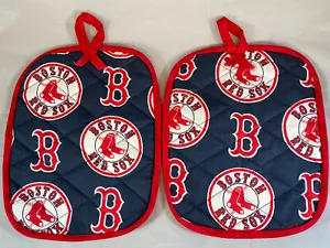 2 Boston Red Sox 9"x 8" Kitchen Potholder Logo Baseball Team MLB D12 - Picture 1 of 4