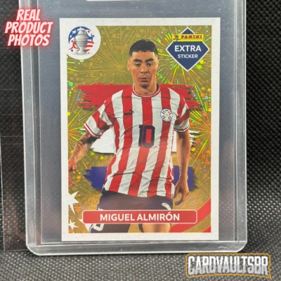 Miguel Almiron Extra Sticker Gold American Cup 2024 Panini Ultra Rare - Image 1 of 2