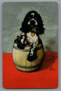 T) ONE Single Swap Playing Card Artistic King Of Spades Artistic Dog Vintage - Picture 1 of 2
