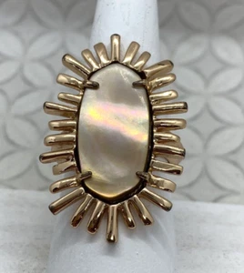 Kendra Scott Owen Cocktail Ring in brown mother of pearl rose gold tone 7 - Picture 1 of 11