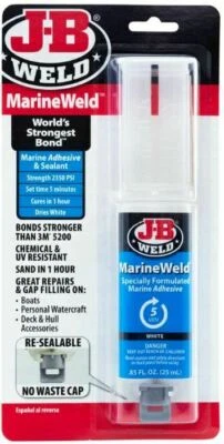 JB Weld 50172 MarineWeld Syringe Bonding Adhesive for Boats, Watercraft & More