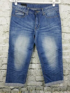 Calvin Klein Jeans Womens Cropped Capri Denim Size 28 Waist Bleached Cuffed      - Picture 1 of 10