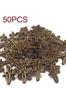 50 Olive Wood Crosses Holy Land Jerusalem Made Small Pcs Pendants Hand - Picture 1 of 5
